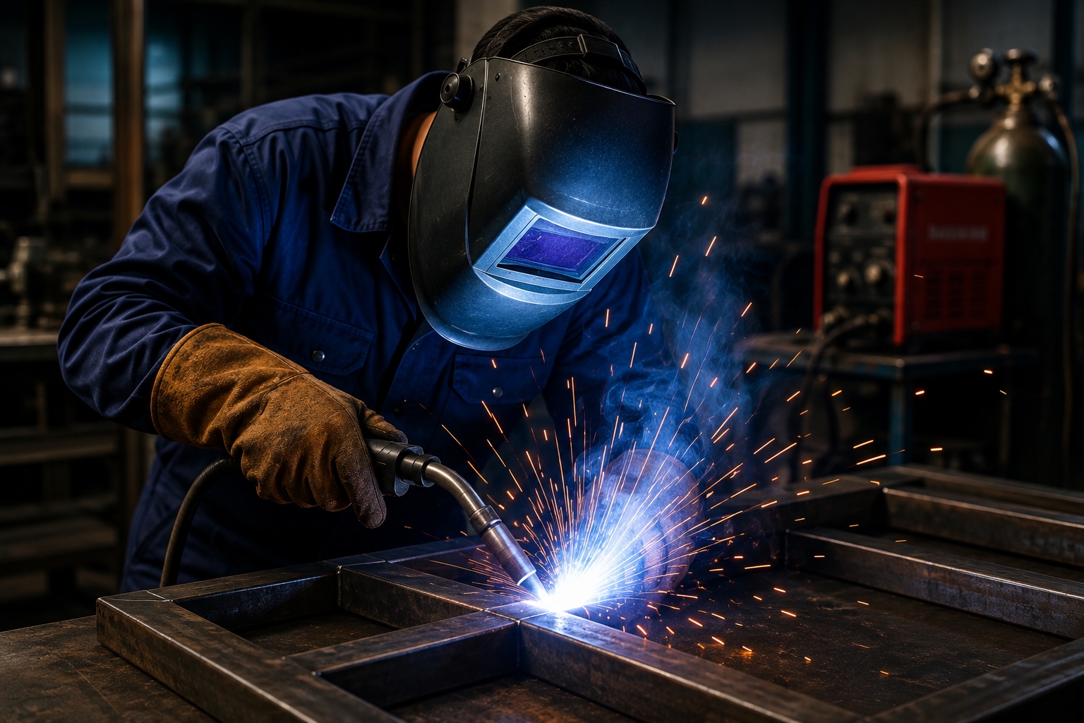 Students learning practical welding at Bharat ITC